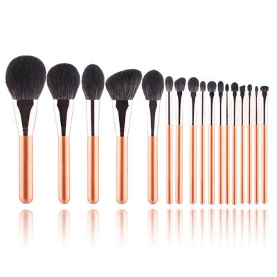 China Angular Blush Makeup Set Brush 17pcs Rose Gold Eye Shadow Blending Cosmetic Make Up Brushes for sale