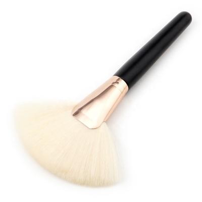 China Angular Blush Simple Makeup Brush Tool Makeup Brush White Hair Black Wooden Helix Shaped Source Large Factory for sale