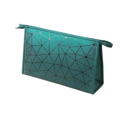 China ZNYBEAUTY Wholesale Hot Fashion Woman Portable Large Capacity Storage Waterproof Rhombic Grid Shaped PU Leather Travel Cosmetic for sale