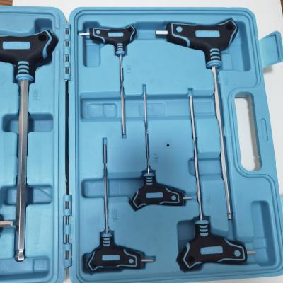 China Allen Wrench Industrial Steel Box DIY Tool Kits T-Handle 9pcs S2 Grade Hex Key Powerful Wrench for sale