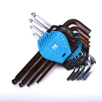 China Factory Direct Sale 13Pc 9Pc Durable Anti-Slip Ball-End Hex Key Long End Set Hex Key Allen Wrench Set With Ball End for sale