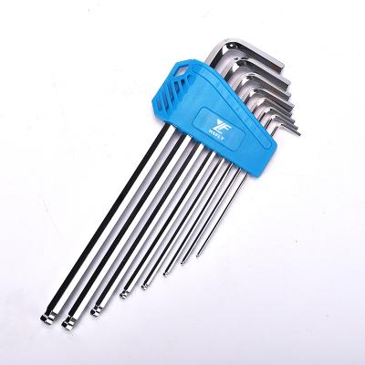 China 8pcs Industrial Grade S2 Steel Allen Wrench Set Metric Allen Wrench Tool Ball End for sale