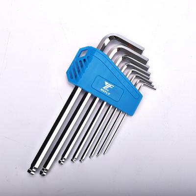 China Chrome Vanadium Steel Medium Length S2 Hex Key Set T-Handle Torque Wrench Ball End Head Allen Wrench for sale