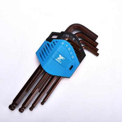 China 9-Piece 1.5mm-10mm Chrome Vanadium Steel Copper Face Ball End Hex Wrench Key Set China Manufacturer for sale