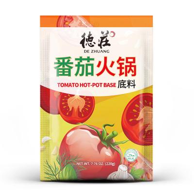 China Dezhuang 220g vegetable oil hot pot bottom of unspicy tomato soup seasoning DZ-3 for sale