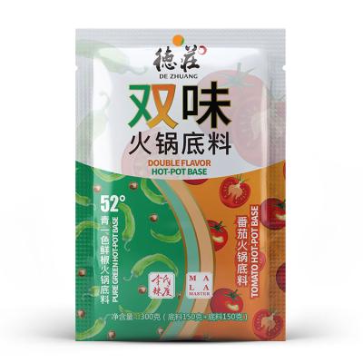 China Dezhuang 300g Spicy Double Flavor Fresh Peppers And Hot Tomato Soup Pot Bottom Seasoning DZ-5 for sale