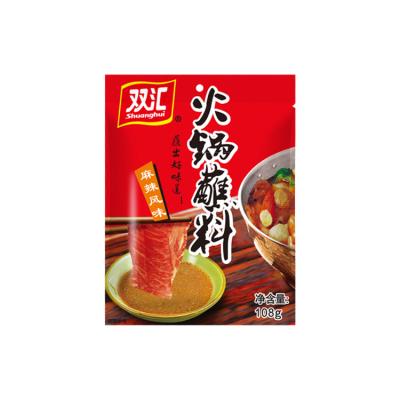 China Shuanghui Flavor Hotpot Spicy Tahini 108g Pot Spicy Hot Side Sauce Dips Shipping and Handling - 9 for sale