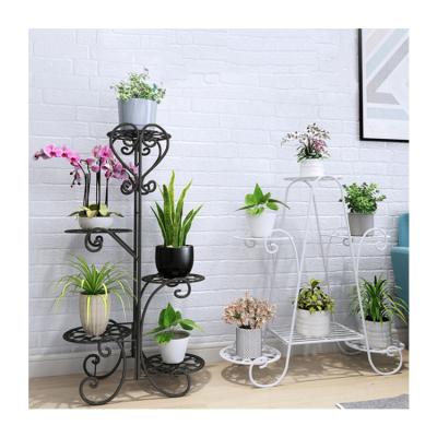 China Modern Gold Hanging Rack Outdoor Garden Metal Flower Pot Stands With Wholesale Price for sale