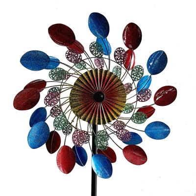 China Art Decor Wholesale Multicolor Wind Spinners Outdoor Metal Sculpture Kinetic Wind Spinners By The Yard for sale