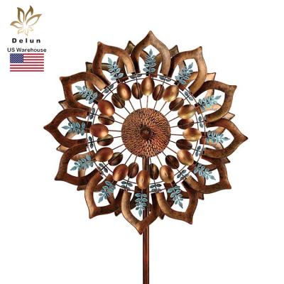 China Art Decor Garden Yard Wind Spinner Art on Pole Wind Spinner Sculpture Christmas Wind Spinner for sale