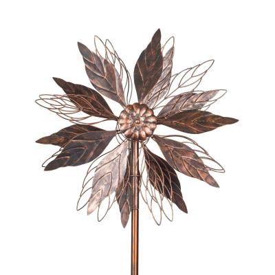 China Art Decor Wholesale Copper Wind Spinner with Hummingbird Tail Windmill Art Metal Wind Spinner Outdoor Yard for sale