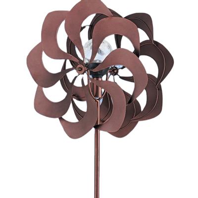 China Lightweight Outdoor Art Decor Spiral Large Metal Copper Wind Spinners Sculpture Kinetic Windmills for sale