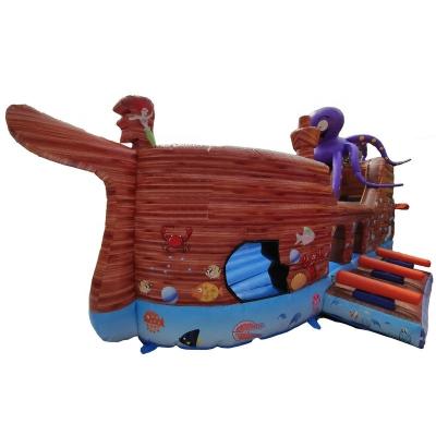 China PVC Giant Inflatable Pirate Ship Bouncer With Slide Octopus Trampoline Air Games Castle Juegos for sale