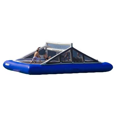 China 0.9mm PVC Tarpaulin Trampoline Inflatable Floating Water Park Equipment Water Volleyball Inflatable Yard Games for sale