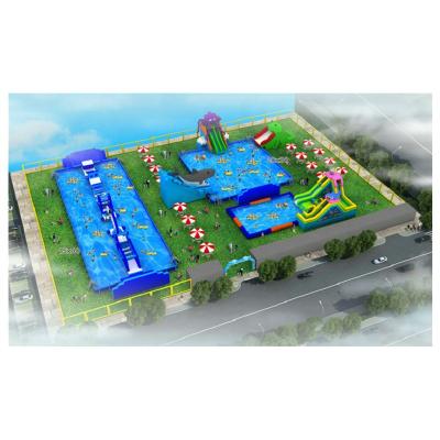 China Wholesale PVC Inflatable Water Park With Slide Inflatable Pool Fun Water Park Equipment for sale