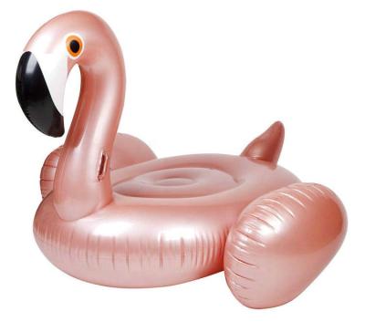 China Beach Toy Inflatable Water Park Toys Rose Gold Flamingo PVC Inflatable Water Park Raft for sale