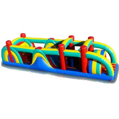 China Outdoor Inflatable Bouncer House PVC Tarpaulin Rainbow Bridge Obstacle Park for sale