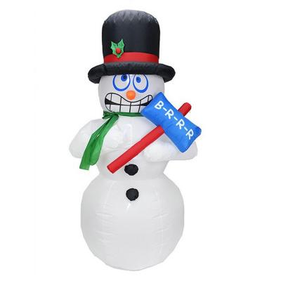 China Snowman Inflatable Flip LED Christmas Advertising Lights Yard Decoration White Inflatables for sale