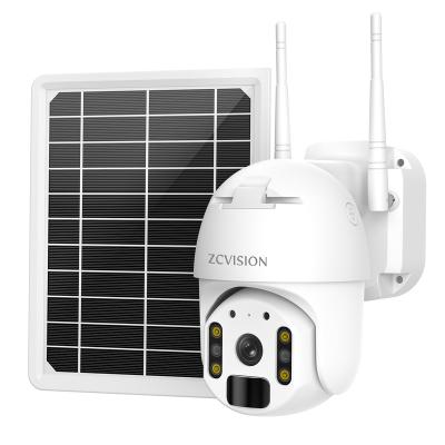 China PAN-TILT ZCVISION Battery Camera 4G/Wifi Solar Wireless Security IP Dome Camera With Two Way Audio Full Color Night Vision for sale