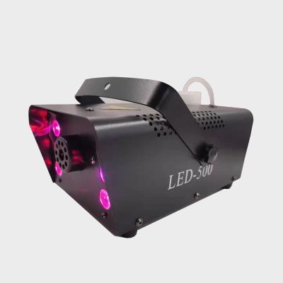 China New Controllable Light Gas 500W LED Smoke Machine Mini 6 RGB LED Thermal Fog Machine 500W Smoke Machine Light Fog Machine For Halloween Wedding Party for sale