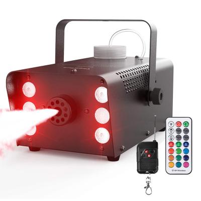 China Smoke Machine LED New Wireless Remote Control Gas Light 500W Mini 6 RGB LED Smoke Machine 500W Stage Controllable Timing Thermal Fog Light Halloween Smoke Machine for sale