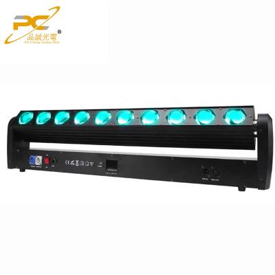 China Canton New 10PCS 40w 4in1 Colorful Professional Rgbw Led Moving Stage Light Beam Scanner Pixel Bar Head DJ Light From Factory for sale