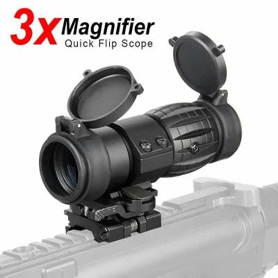 China Aluminum Alloy Tactical QD 3X Magnifier Red Dot Scope with Quick Release Mount Holographic Red Dot Sight for sale