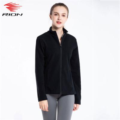 China RION Sports Jackets Women Breathable Thermal Fleece Warm Outdoor Zipper Coated Increase Running Camping Softshell Jackets for sale