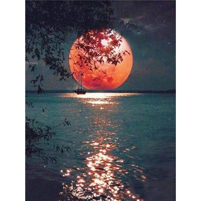 China DIY 5D Europe Moon Diamond Painting Landscape Wall Canvas Art Painting For Home Decor Full Drill Cross Stitch Embroidery Kits for sale