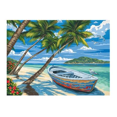 China Europe 5D DIY Boat Diamond Painting Seascape Painting Wall Canvas Art Painting For Home Decor Full Drill Cross Stitch Diamond Kits for sale