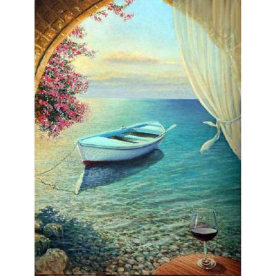 China Europe 5D DIY Boat Diamond Painting Seascape Painting Wall Canvas Art Painting For Home Decor Full Drill Cross Stitch Diamond Kits for sale