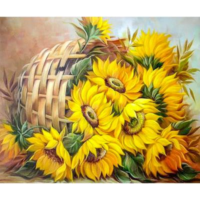 China Europe 5D DIY Sunflower Diamond Painting Flower Wall Canvas Art Painting For Home Decor Full Drill Cross Stitch Diamond Kits for sale