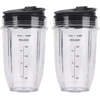 China Household Replacement Blender Parts Pack 18 Ounce Cups With Sip N Seal Compatible Flip Lids Spirit BL480 BL481 BL482 BL490 BL640 BL680 for sale