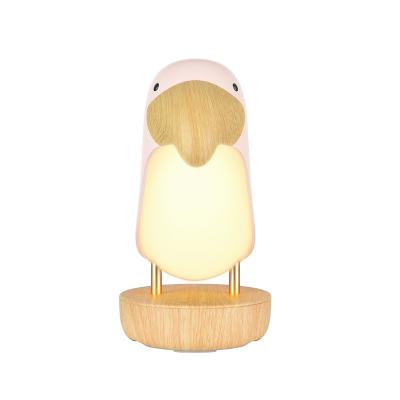 China Modern Creative Hornbill Cartoon Table Lamp Bedroom Decoration Bedside Lamp USB Breathing Light Function Night Sound Light for sale