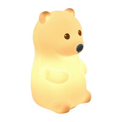 China 2022 Modern Hot Selling Children's Night Lamp USB Charging New Children's Cute Bear Night Light Silicone Light Colorful Changing Lights for sale