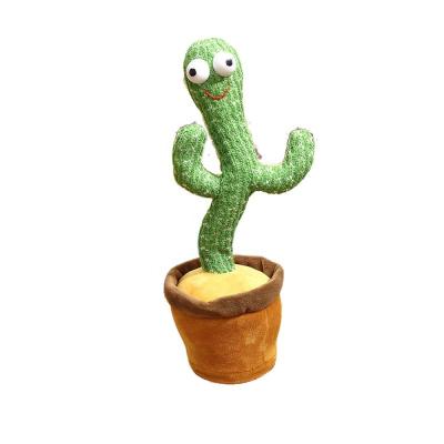 China Cute New Arrival Gift Stuffed Flowerpot Twisting Talking Plush Toy Electric Toys Dancing Cactus Doll Singing Music Dancing Cactus for sale