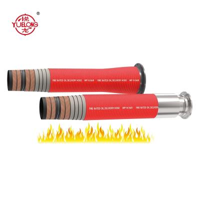 China Fire resistance Big Diameter Red Color Fire Rated Oil Delivery Hose Fuel Oil Gasoline Diesel Transfer Rubber Hose for sale