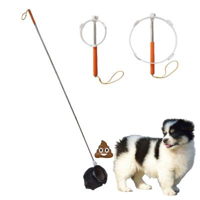 China Durable Plastic Long Pooper Scooper Dog Poop Toilet Poop Removal Picker Cleaning Handle With Dog Lead for sale