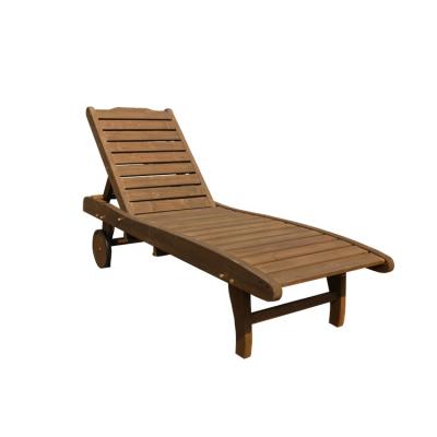 China Farm Leisure Outdoor Garden Wooden Sun Sofa With Wheels for sale