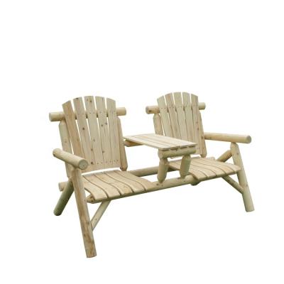 China Outdoor Farmhouse Patio Wooden Log Garden Chair Double for sale