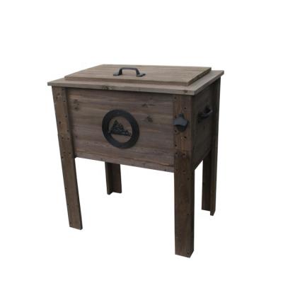 China 53QT Beach Sustainable Rustic Outdoor Garden Wooden Cooler Box for sale