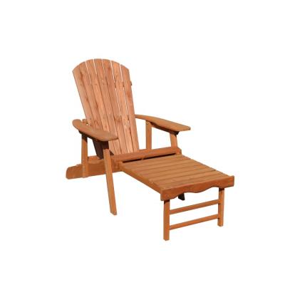 China Farmhouse Patio Garden Adirondack Wood Chair With Pull Out Ottoman for sale