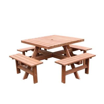 China Farmhouse 8 Seat Outdoor Garden Wooden Picnic Table for sale