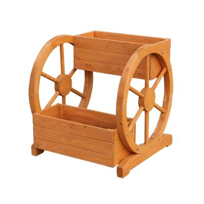 China CLASSIC Outdoor Vegetable Cedar Wood Garden Decorative Planting Box with Wheels for sale