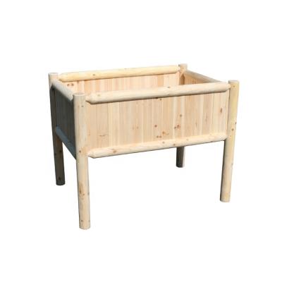 China CLASSIC Outdoor Patio Log Wood Raised Garden Bed for sale