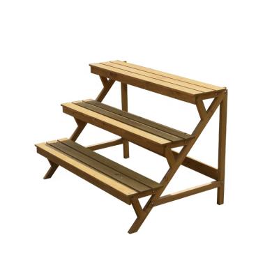 China CLASSIC Outdoor Garden 3 Tier Wooden Stand For Plant for sale