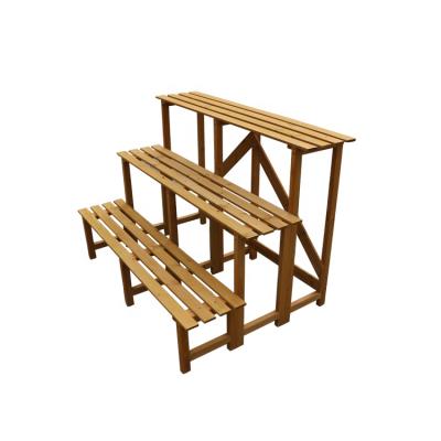 China CLASSIC 3 Tier Outdoor Garden Wooden Flower Stand Shelf for sale