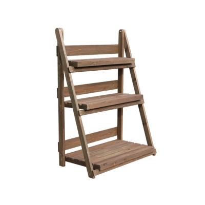 China CLASSIC 3 Tier Folding Outdoor Garden Wooden Plant Stand for sale