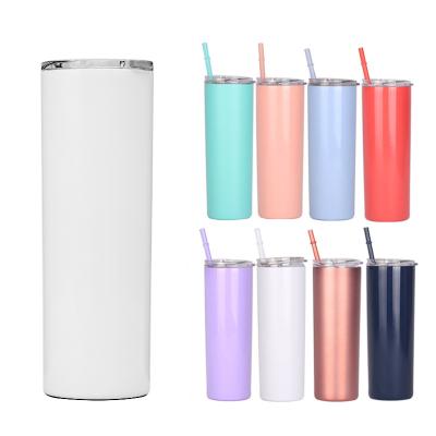 China Factory Direct Wholesale Viable 20oz Sublimation Tumbler Cups In Bulk Double Wall Travel Mug Skinny Stainless Steel Straight Tumbler for sale