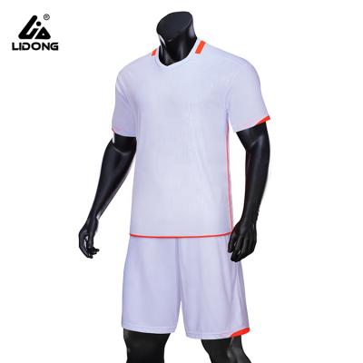 China Manufacturer Wholesale Sport Wear Soccer Quick Dry Polyester Youth Football Wear Sets Soccer Jersey Set White for sale